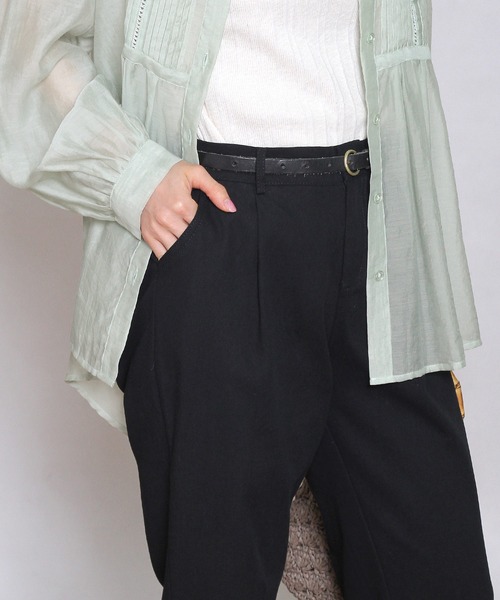 Crisp yours(クリスプユアーズ)の「アンクルテーパードパンツ(その他パンツ・レディース・ブラック/アイボリー・FREE)」の17枚目の写真