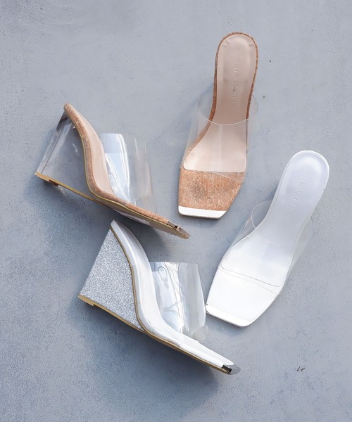 SPIRALGIRL（スパイラルガール）の「クリアウェッジサンダル（サンダル・レディース・ベージュ/オフホワイト/ピンク・MEDIUM/LARGE）」の7枚目の写真