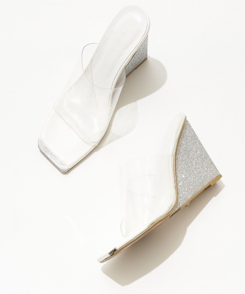 SPIRALGIRL（スパイラルガール）の「クリアウェッジサンダル（サンダル・レディース・ベージュ/オフホワイト/ピンク・MEDIUM/LARGE）」の10枚目の写真