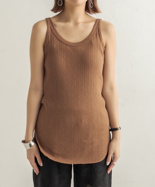 CAPRICIEUX LE'MAGE（カプリシューレマージュ）の「ランダムリブタンク（Tシャツ/カットソー・レディース・ホワイト/チャコールグレー/ブラック/キャメル・FREE）」の13枚目の写真