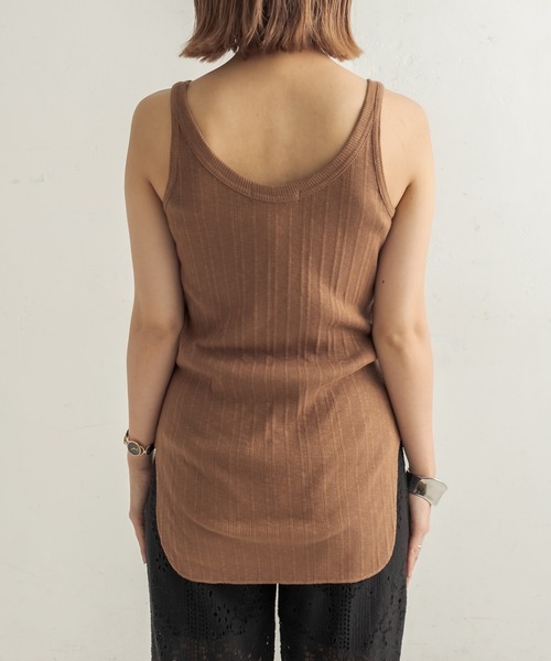 CAPRICIEUX LE'MAGE（カプリシューレマージュ）の「ランダムリブタンク（Tシャツ/カットソー・レディース・ホワイト/チャコールグレー/ブラック/キャメル・FREE）」の7枚目の写真