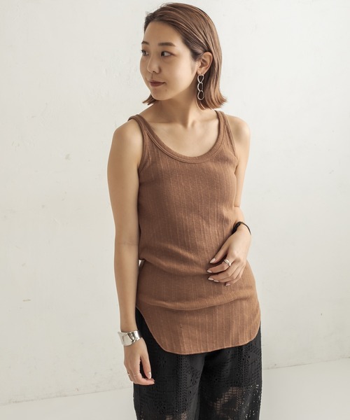 CAPRICIEUX LE'MAGE（カプリシューレマージュ）の「ランダムリブタンク（Tシャツ/カットソー・レディース・ホワイト/チャコールグレー/ブラック/キャメル・FREE）」の19枚目の写真