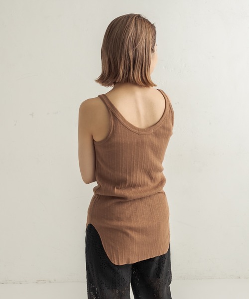 CAPRICIEUX LE'MAGE（カプリシューレマージュ）の「ランダムリブタンク（Tシャツ/カットソー・レディース・ホワイト/チャコールグレー/ブラック/キャメル・FREE）」の21枚目の写真