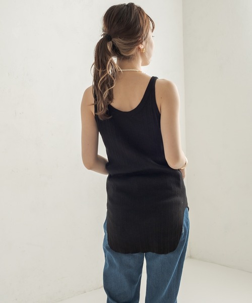 CAPRICIEUX LE'MAGE（カプリシューレマージュ）の「ランダムリブタンク（Tシャツ/カットソー・レディース・ホワイト/チャコールグレー/ブラック/キャメル・FREE）」の12枚目の写真