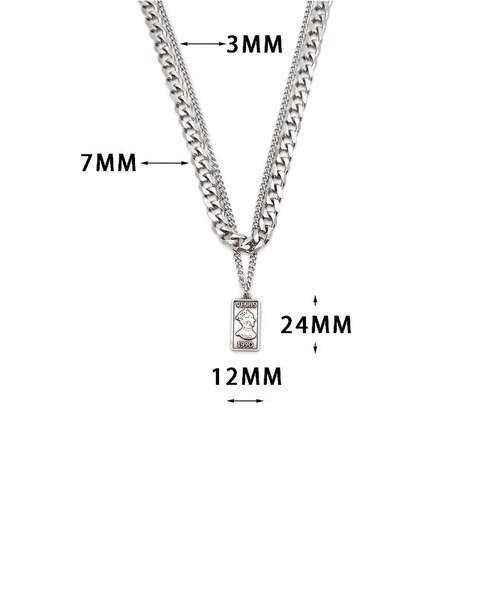 LA VORAGINE（ラ ヴォラジネ）の「ユニセックス　ステンレスダブルネックレス（ネックレス・レディース・その他5・FREE）」の4枚目の写真