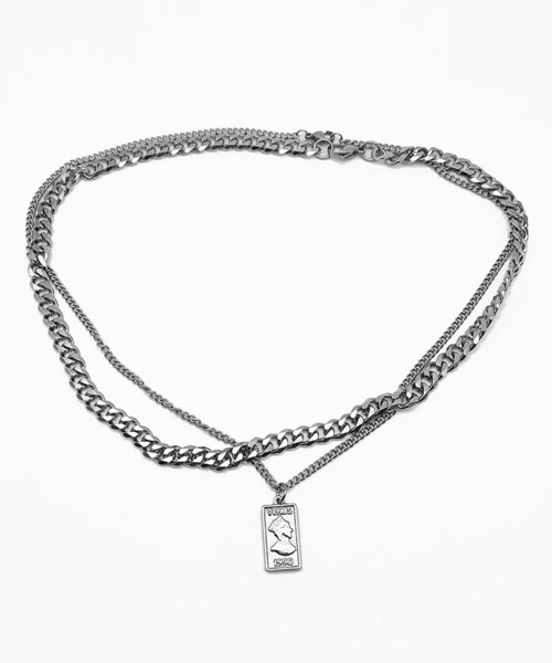 LA VORAGINE（ラ ヴォラジネ）の「ユニセックス　ステンレスダブルネックレス（ネックレス・レディース・その他5・FREE）」の2枚目の写真