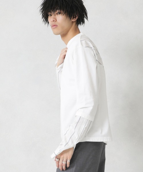no.(ナンバー)の「【no.】SWITCH SHIRT CUTSAW 【ZOZOTOWN限定】ブランド別注カラーあり(Tシャツ/カットソー・メンズ・ブルー/ベージュ/ホワイト/ブラック・1/2)」の5枚目の写真
