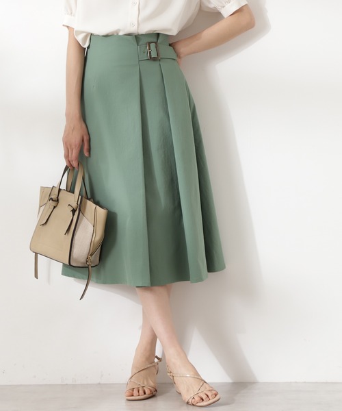 N.(N. Natural Beauty Basic)(エヌエヌナチュラルビューティーベーシック)の「◆バックル付セミフレアスカート(スカート・レディース・ベージュ/ネイビー/グリーン/オレンジ・MEDIUM)」の15枚目の写真