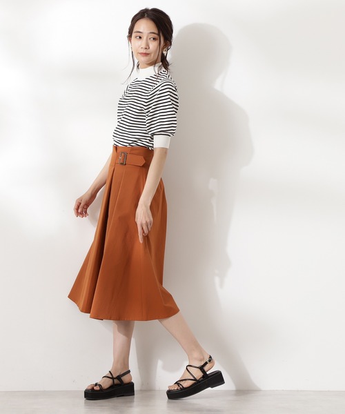 N.(N. Natural Beauty Basic)(エヌエヌナチュラルビューティーベーシック)の「◆バックル付セミフレアスカート(スカート・レディース・ベージュ/ネイビー/グリーン/オレンジ・MEDIUM)」の16枚目の写真