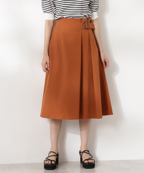 N.(N. Natural Beauty Basic)(エヌエヌナチュラルビューティーベーシック)の「◆バックル付セミフレアスカート(スカート・レディース・ベージュ/ネイビー/グリーン/オレンジ・MEDIUM)」の8枚目の写真