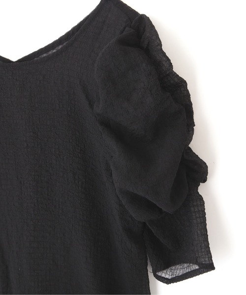 FREE'S MART（フリーズマート）の「◆シースルーパフスリーブ半袖ブラウス（シャツ/ブラウス・レディース・ホワイト/ブラック/イエロー・FREE）」の15枚目の写真