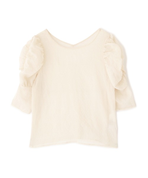 FREE'S MART（フリーズマート）の「◆シースルーパフスリーブ半袖ブラウス（シャツ/ブラウス・レディース・ホワイト/ブラック/イエロー・FREE）」の21枚目の写真