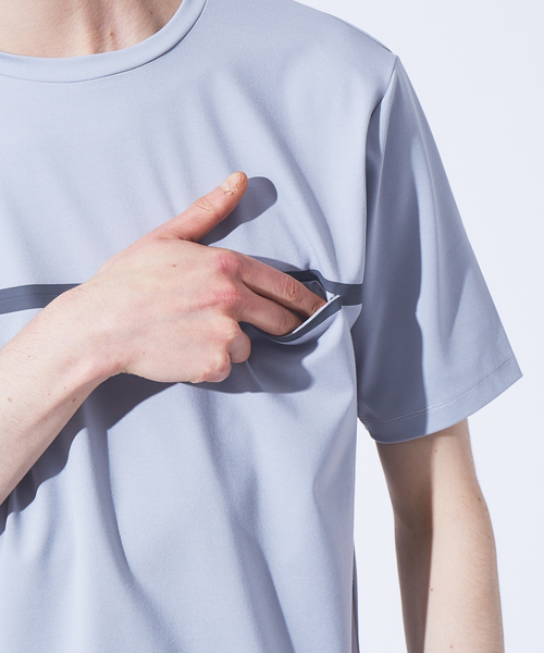 ABAHOUSE（アバハウス）の「Wテープ フロントライン ポケットTシャツ（Tシャツ/カットソー・メンズ・ホワイト/ネイビー/グレイッシュブルー・44/46/48）」の17枚目の写真