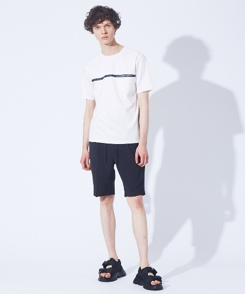 ABAHOUSE（アバハウス）の「Wテープ フロントライン ポケットTシャツ（Tシャツ/カットソー・メンズ・ホワイト/ネイビー/グレイッシュブルー・44/46/48）」の4枚目の写真