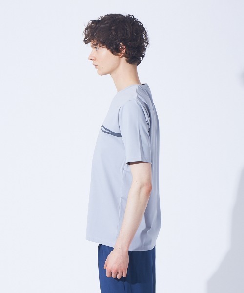 ABAHOUSE（アバハウス）の「Wテープ フロントライン ポケットTシャツ（Tシャツ/カットソー・メンズ・ホワイト/ネイビー/グレイッシュブルー・44/46/48）」の6枚目の写真