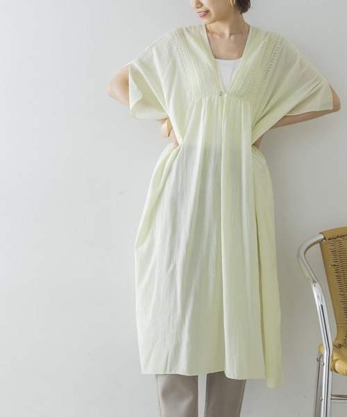 URBAN RESEARCH（アーバンリサーチ）の「indiaレースポンチョワンピース（ワンピース・レディース・チャコールグレー/ホワイト系その他/グリーン系その他・FREE）」の5枚目の写真