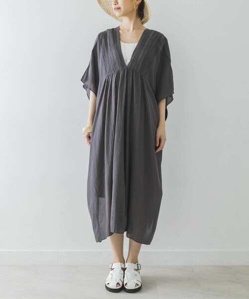 URBAN RESEARCH（アーバンリサーチ）の「indiaレースポンチョワンピース（ワンピース・レディース・チャコールグレー/ホワイト系その他/グリーン系その他・FREE）」の12枚目の写真