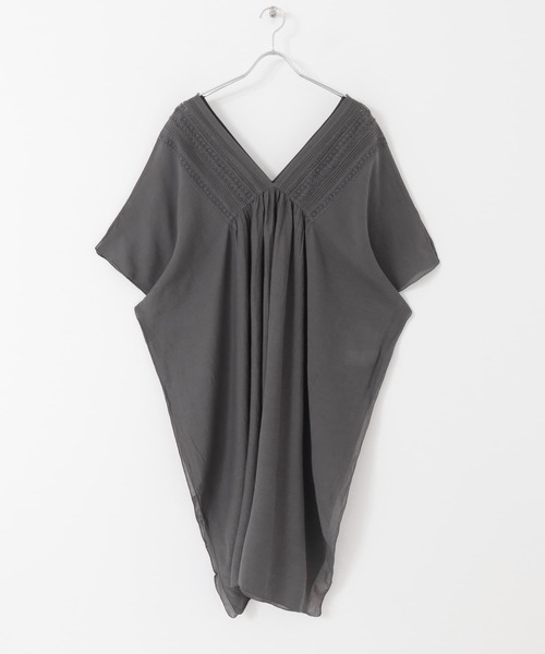 URBAN RESEARCH（アーバンリサーチ）の「indiaレースポンチョワンピース（ワンピース・レディース・チャコールグレー/ホワイト系その他/グリーン系その他・FREE）」の19枚目の写真