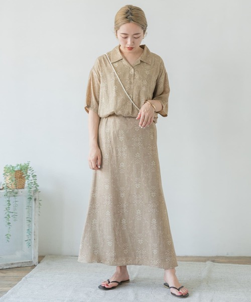 ITEMS URBANRESEARCH（アイテムズ アーバンリサーチ）の「プリント開襟シャツ（シャツ/ブラウス・レディース・オフホワイト/ベージュ/チャコールグレー・FREE）」の14枚目の写真