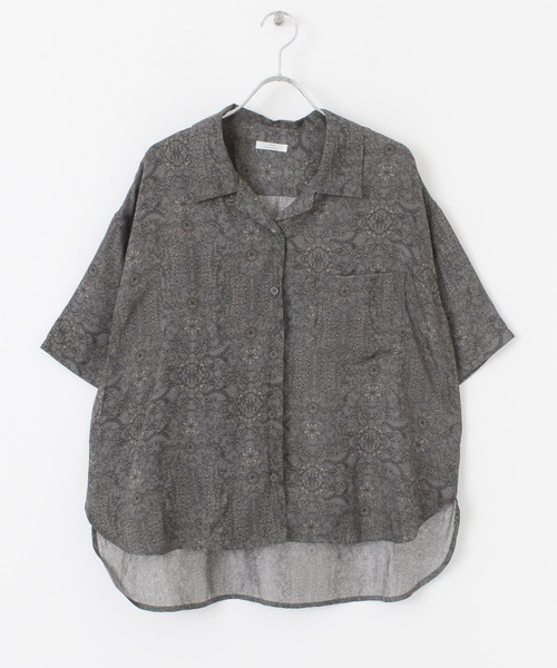 ITEMS URBANRESEARCH（アイテムズ アーバンリサーチ）の「プリント開襟シャツ（シャツ/ブラウス・レディース・オフホワイト/ベージュ/チャコールグレー・FREE）」の20枚目の写真