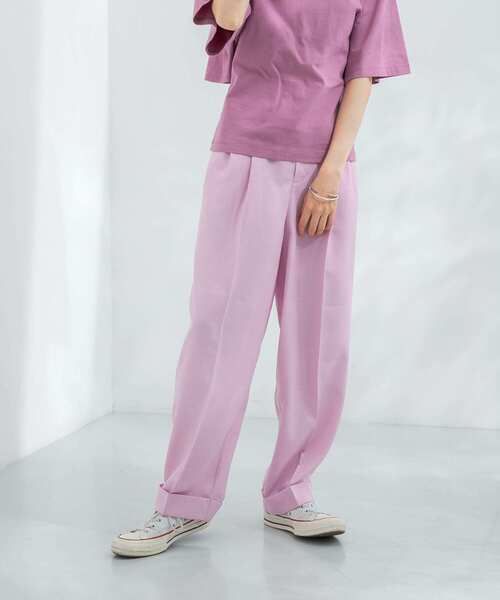 KBF(ケイビーエフ)の「センタープレスWIDEストレートパンツ(その他パンツ・レディース・ブラウン/レッド/ピンク/グリーン/ブルー・ONE)」の22枚目の写真