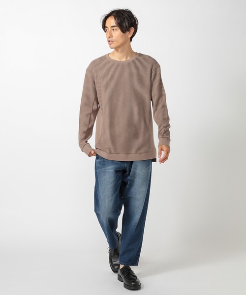 UNION STATION(ユニオンステーション)の「【ビッグワッフル】スウェットロングカットソー(Tシャツ/カットソー・メンズ・ホワイト/ブラック/ベージュ・LL/M/L)」の11枚目の写真