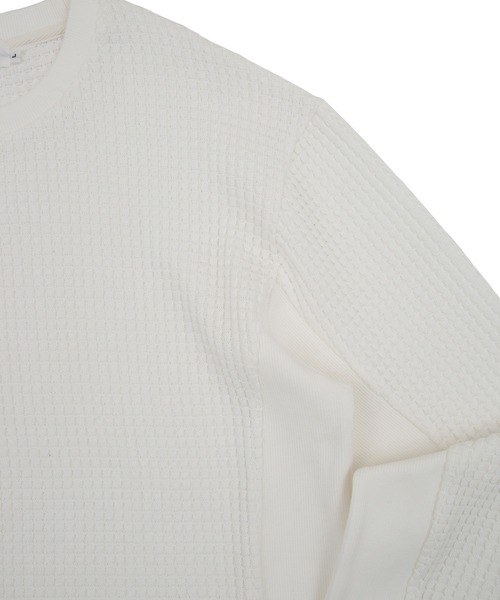 UNION STATION(ユニオンステーション)の「【ビッグワッフル】スウェットロングカットソー(Tシャツ/カットソー・メンズ・ホワイト/ブラック/ベージュ・LL/M/L)」の18枚目の写真