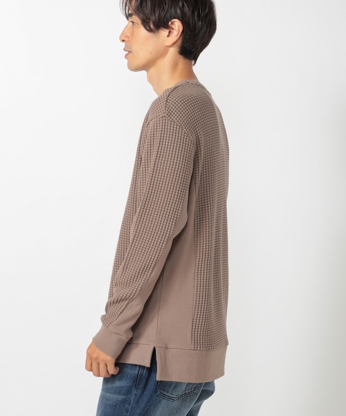 UNION STATION(ユニオンステーション)の「【ビッグワッフル】スウェットロングカットソー(Tシャツ/カットソー・メンズ・ホワイト/ブラック/ベージュ・LL/M/L)」の4枚目の写真