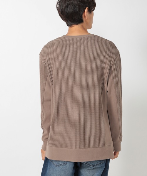 UNION STATION(ユニオンステーション)の「【ビッグワッフル】スウェットロングカットソー(Tシャツ/カットソー・メンズ・ホワイト/ブラック/ベージュ・LL/M/L)」の5枚目の写真