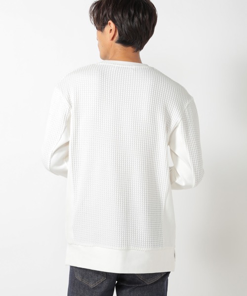 UNION STATION(ユニオンステーション)の「【ビッグワッフル】スウェットロングカットソー(Tシャツ/カットソー・メンズ・ホワイト/ブラック/ベージュ・LL/M/L)」の6枚目の写真