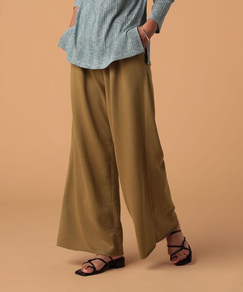 FEELING MADE（フィーリングメイド）の「FEELING MADE エアリースウェット ワイドパンツ（スウェットパンツ・レディース・ライトグレー/ダークブラウン/ダークグリーン/ブラック/ベージュ・MEDIUM/SMALL/LARGE）」の4枚目の写真