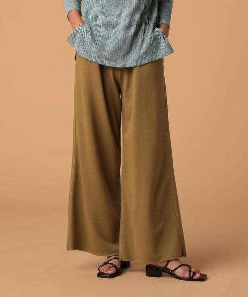 FEELING MADE（フィーリングメイド）の「FEELING MADE エアリースウェット ワイドパンツ（スウェットパンツ・レディース・ライトグレー/ダークブラウン/ダークグリーン/ブラック/ベージュ・MEDIUM/SMALL/LARGE）」の10枚目の写真