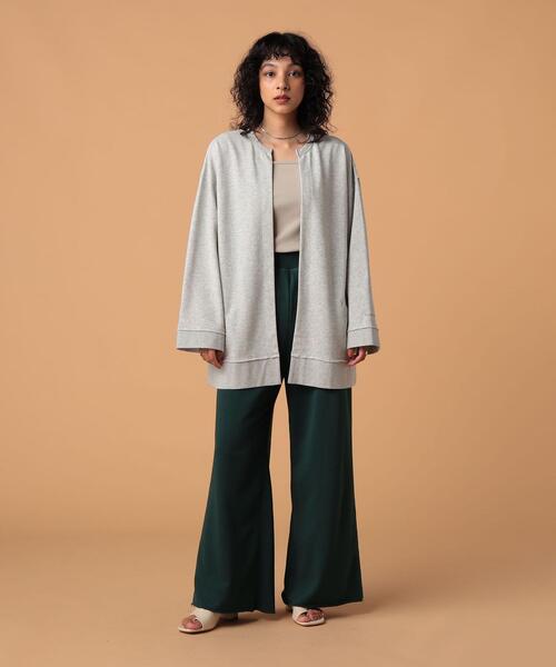 FEELING MADE（フィーリングメイド）の「FEELING MADE エアリースウェット ワイドパンツ（スウェットパンツ・レディース・ライトグレー/ダークグリーン/ベージュ/ダークブラウン/ブラック・SMALL/LARGE/MEDIUM）」の16枚目の写真