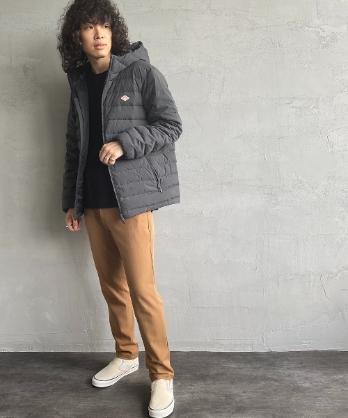 DANTON（ダントン）の「[DANTON/ダントン]ナイロンストレッチタフタ ミドルダウンフードジャケット（ダウンジャケット/コート・レディース・オリーブ/ブラック/チャコールグレー・S/M/L）」の14枚目の写真
