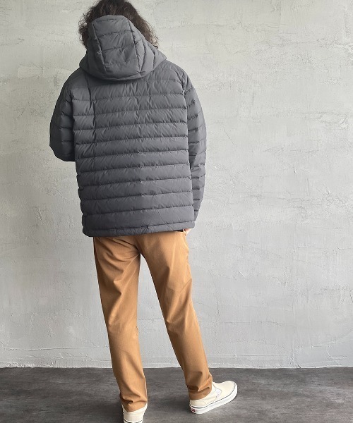 DANTON（ダントン）の「[DANTON/ダントン]ナイロンストレッチタフタ ミドルダウンフードジャケット（ダウンジャケット/コート・レディース・オリーブ/ブラック/チャコールグレー・S/M/L）」の6枚目の写真