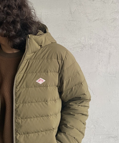 DANTON（ダントン）の「[DANTON/ダントン]ナイロンストレッチタフタ ミドルダウンフードジャケット（ダウンジャケット/コート・レディース・オリーブ/ブラック/チャコールグレー・S/M/L）」の7枚目の写真
