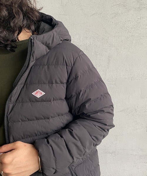 DANTON（ダントン）の「[DANTON/ダントン]ナイロンストレッチタフタ ミドルダウンフードジャケット（ダウンジャケット/コート・レディース・オリーブ/ブラック/チャコールグレー・S/M/L）」の9枚目の写真