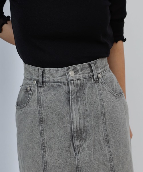 COLONY 2139（コロニートゥーワンスリーナイン）の「裾フリンジ切替デニムマーメイドスカート（デニムスカート・レディース・ブラック/ブルー・SMALL/MEDIUM）」の6枚目の写真