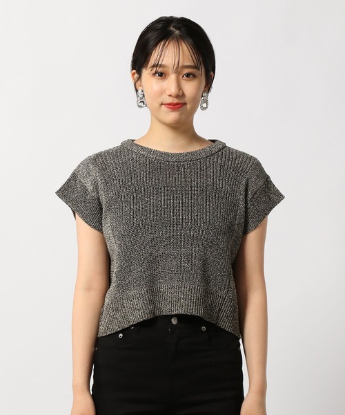 PAGEBOY（ページボーイ）の「MIXショートニットプルオーバー（ニット/セーター・レディース・ブラック/グレイッシュベージュ/ブルー・FREE）」の18枚目の写真