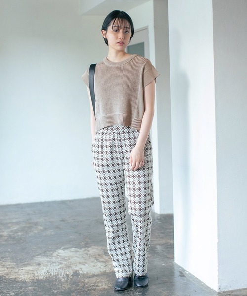 PAGEBOY（ページボーイ）の「MIXショートニットプルオーバー（ニット/セーター・レディース・ブラック/グレイッシュベージュ/ブルー・FREE）」の8枚目の写真