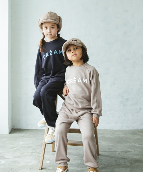 pairmanon（ペアマノン）の「【万能スウェット】裏毛ユニセックスロゴプリントセットアップ（セットアップ・キッズ・ブラック/モカ/チャコール/グレイッシュベージュ/ブルー系その他3・90/140/100/150/130/110/120）」の6枚目の写真