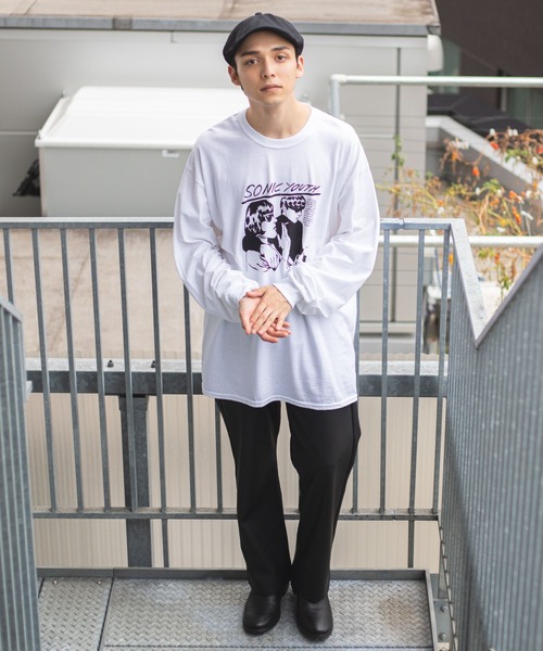 sonic youth（ソニックユース）の「∴WEGO/別注 SONIC YOUTH プリントBIGロンT（Tシャツ/カットソー・メンズ・ホワイト系その他/ホワイト・MEDIUM/LARGE）」の3枚目の写真