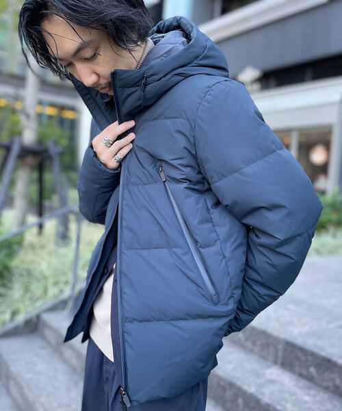 GLOSTER（グロスター）の「【GLOSTER/グロスター】ミニリップ フーデットダウンブルゾン（ダウンジャケット/コート・メンズ・ブラック/ネイビー/グレイッシュベージュ・MEDIUM/LARGE）」の15枚目の写真