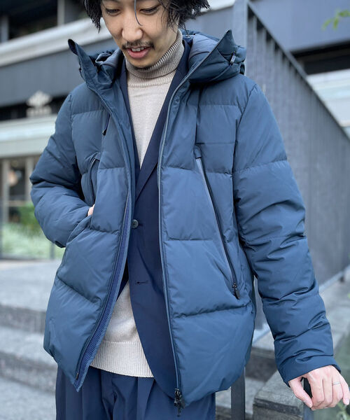 GLOSTER（グロスター）の「【GLOSTER/グロスター】ミニリップ フーデットダウンブルゾン（ダウンジャケット/コート・メンズ・ブラック/ネイビー/グレイッシュベージュ・MEDIUM/LARGE）」の8枚目の写真