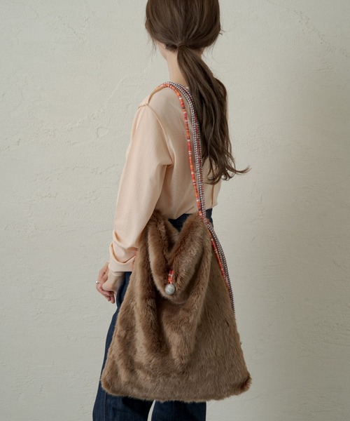 Kastane（カスタネ）の「パミールBAG（ショルダーバッグ・レディース・アイボリー/モカ・FREE）」の3枚目の写真