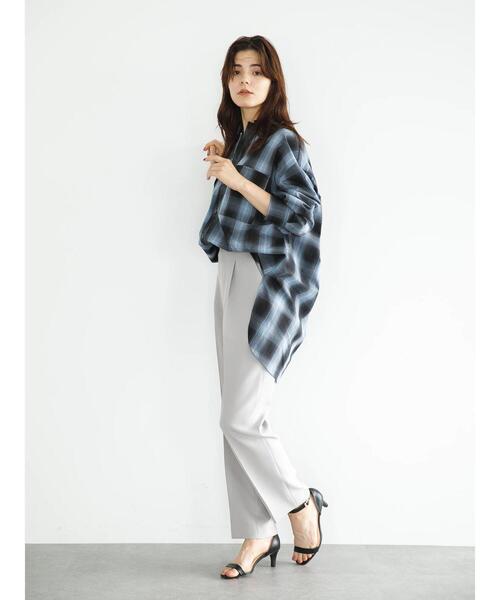 koe（コエ）の「オンブレチェックBIGシャツ*（シャツ/ブラウス・レディース・ベージュ/レッド/ブルー・M）」の19枚目の写真