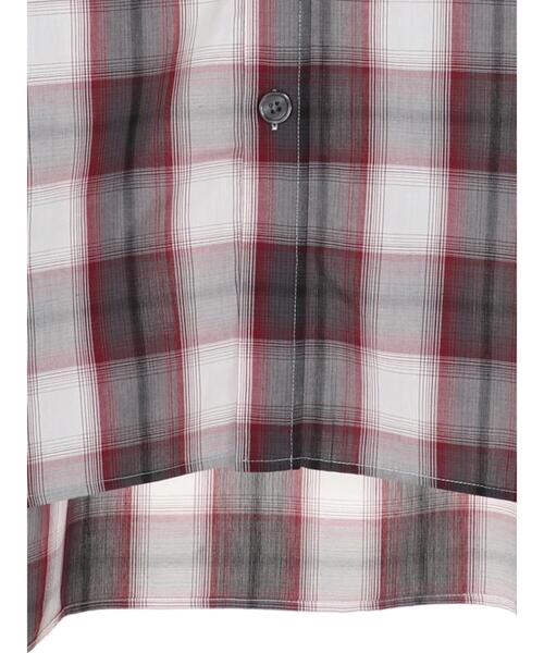 koe（コエ）の「オンブレチェックBIGシャツ*（シャツ/ブラウス・レディース・ベージュ/レッド/ブルー・M）」の9枚目の写真