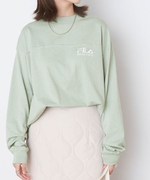 FILA/フィラ 別注 フロントロゴ刺繍＆バックプリント ビッグシルエットフットボール長袖Tシャツ