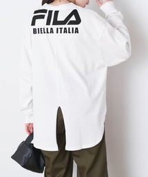 FILA/フィラ 別注 フロントロゴ刺繍＆バックプリント ビッグシルエットフットボール長袖Tシャツ