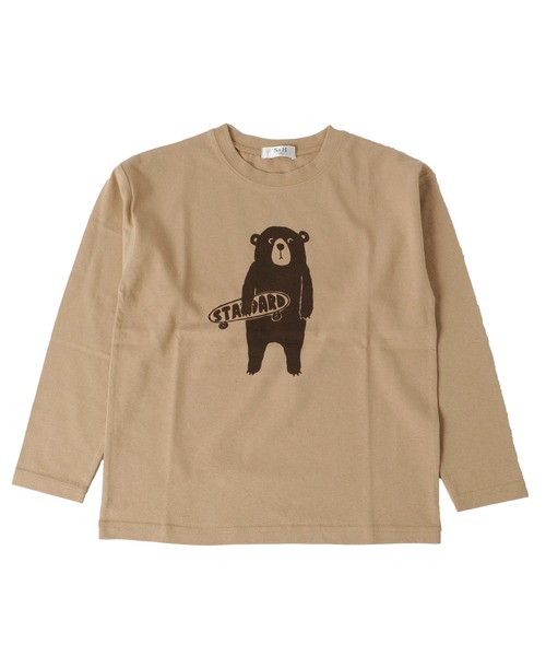 GLAZOS（グラソス）の「天竺・ドロップショルダープリント長袖Tシャツ（Tシャツ/カットソー・キッズ・ラベンダー/ライトグリーン/ライトブルー/ダークグリーン/ベージュ系その他/ピンク系その他/ブルー/サックスブルー/グレー/チャコールグレー/ダークグレー/カーキ/ミント/ネイビー/キナリ/ピンク/ホワイト/ライトグレー/ベージュ/パープル・100cm/150cm/130cm/140cm/110cm/120cm）」の8枚目の写真